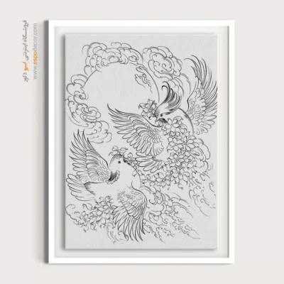 تابلو هنری خطی برای سالن نشیمن - ختن – تابلو مینیاتور خطی - اسپو دکور