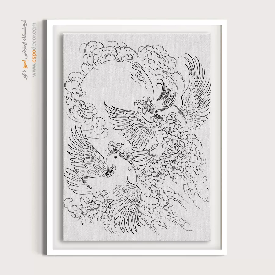 تابلو هنری خطی برای سالن نشیمن - ختن – تابلو مینیاتور خطی - اسپو دکور