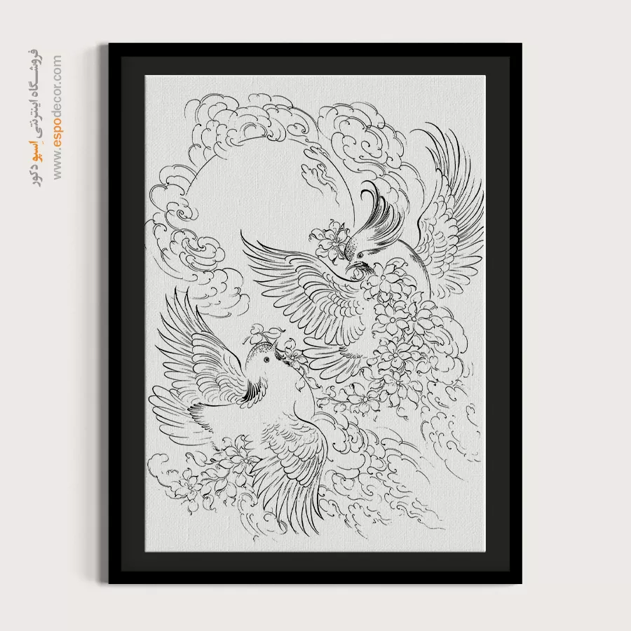 تابلو هنری خطی برای سالن نشیمن - ختن – تابلو مینیاتور خطی - اسپو دکور