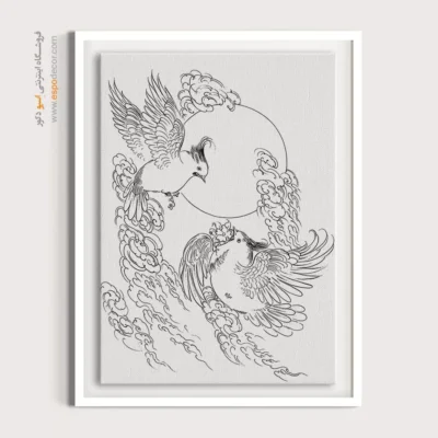 تابلو مینیاتور خطی با رنگ مشکی سفید - گلنقش – تابلو مینیاتور خطی - اسپو دکور