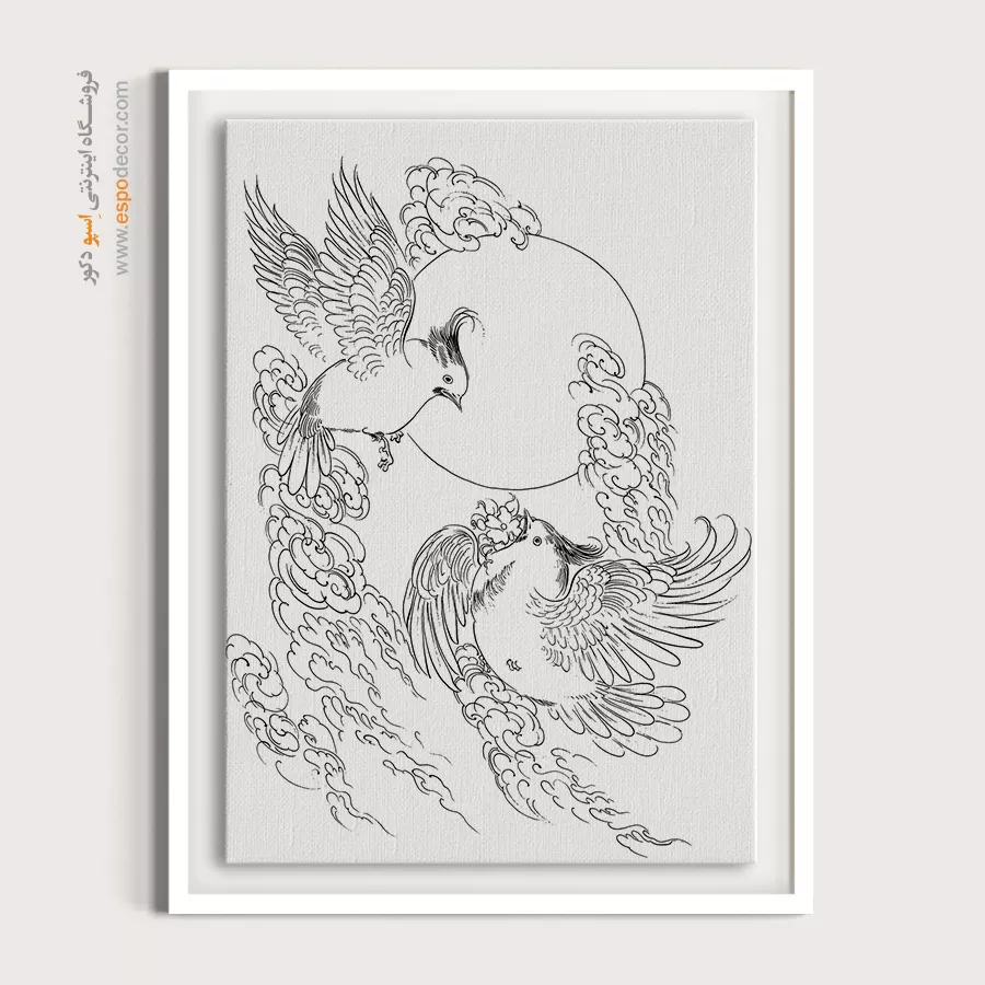 تابلو مینیاتور خطی با رنگ مشکی سفید - گلنقش – تابلو مینیاتور خطی - اسپو دکور