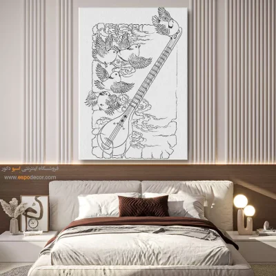 تابلو دکوراتیو خطی برای اتاق خواب
