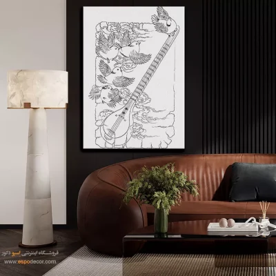 تابلو دکوراتیو خطی برای اتاق خواب