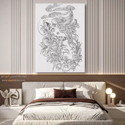 تابلو با طرح ایرانی برای دکوراسیون داخلی - کیان‌خط – تابلو مینیاتور خطی - اسپو دکور