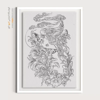 تابلو با طرح ایرانی برای دکوراسیون داخلی - کیان‌خط – تابلو مینیاتور خطی - اسپو دکور