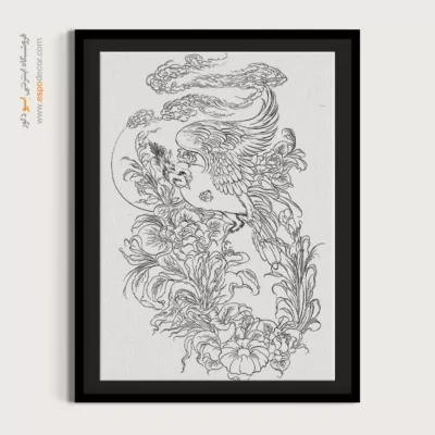 تابلو با طرح ایرانی برای دکوراسیون داخلی - کیان‌خط – تابلو مینیاتور خطی - اسپو دکور