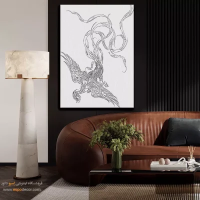 تابلو طراحی دستی با چاپ باکیفیت - گلسار – تابلو مینیاتور خطی - اسپو دکور
