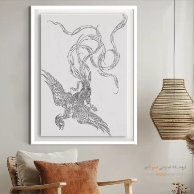 تابلو طراحی دستی با چاپ باکیفیت - گلسار – تابلو مینیاتور خطی - اسپو دکور