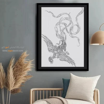 تابلو طراحی دستی با چاپ باکیفیت - گلسار – تابلو مینیاتور خطی - اسپو دکور