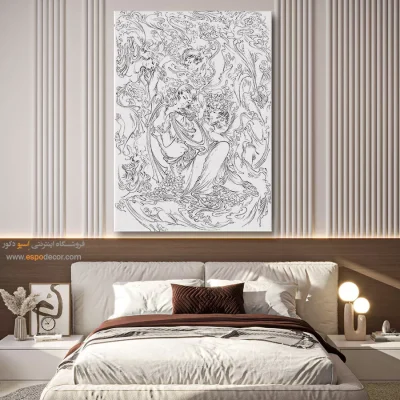 تابلو با طرح ایرانی با چاپ باکیفیت - خیال‌نما – تابلو مینیاتور خطی - اسپو دکور