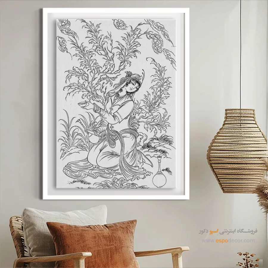 تابلو مینیاتور آرامشبخش - گلراز – تابلو مینیاتور خطی - اسپو دکور