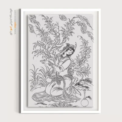 تابلو مینیاتور آرامش‌بخش - گل‌راز – تابلو مینیاتور خطی - اسپو دکور