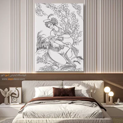 تابلو طراحی دستی با سبک ایرانی - مِهراز – تابلو مینیاتور خطی - اسپو دکور