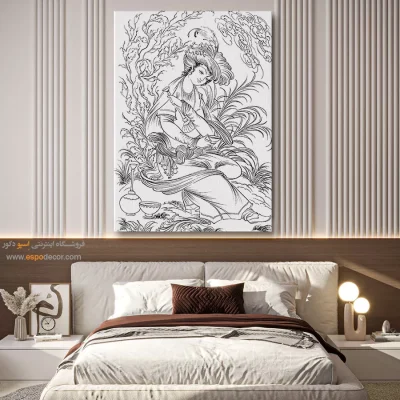 تابلو هنری خطی خاص و زیبا - غزلخط – تابلو مینیاتور خطی - اسپو دکور