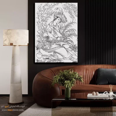 تابلو هنری خطی خاص و زیبا - غزلخط – تابلو مینیاتور خطی - اسپو دکور