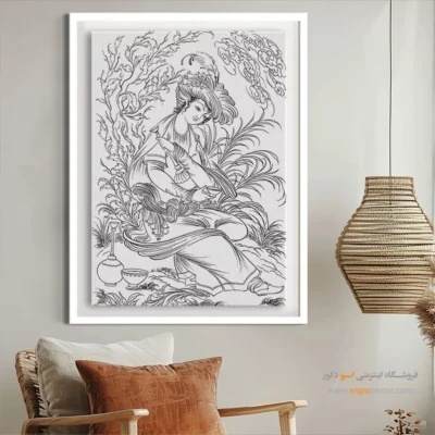 تابلو هنری خطی خاص و زیبا - غزل‌خط – تابلو مینیاتور خطی - اسپو دکور