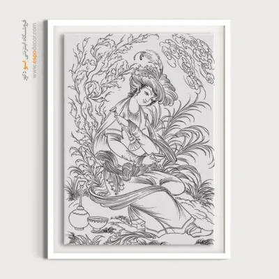 تابلو هنری خطی خاص و زیبا - غزل‌خط – تابلو مینیاتور خطی - اسپو دکور