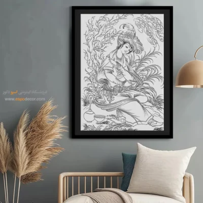 تابلو هنری خطی خاص و زیبا - غزل‌خط – تابلو مینیاتور خطی - اسپو دکور