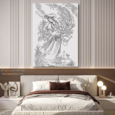 تابلو مینیاتور خطی با قاب مدرن - نورنشان – تابلو مینیاتور خطی - اسپو دکور