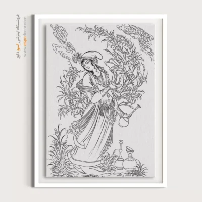 تابلو مینیاتور خطی با قاب مدرن - نورنشان – تابلو مینیاتور خطی - اسپو دکور