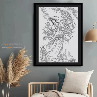 تابلو مینیاتور خطی با قاب مدرن - نورنشان – تابلو مینیاتور خطی - اسپو دکور