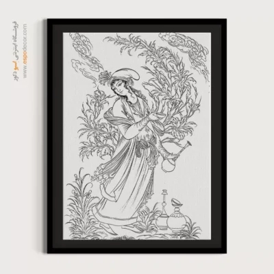 تابلو مینیاتور خطی با قاب مدرن - نورنشان – تابلو مینیاتور خطی - اسپو دکور