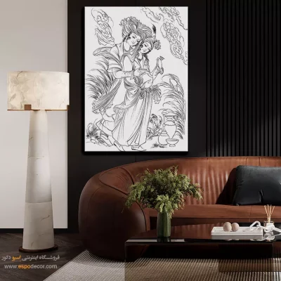 تابلو دکوراتیو خطی با طراحی مدرن