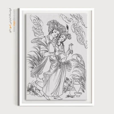 تابلو دکوراتیو خطی با طراحی مدرن - آرنگ – تابلو مینیاتور خطی - اسپو دکور