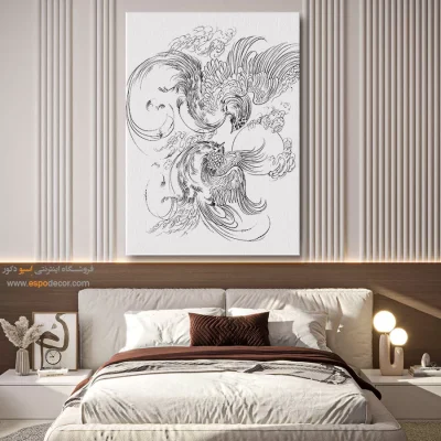 تابلو هنری خطی با قاب مینیمال