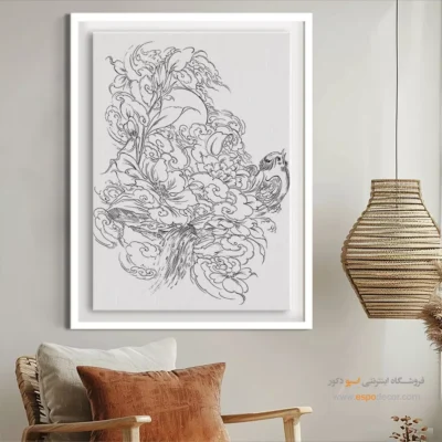 تابلو مینیاتور خطی برای پذیرایی - شفق‌نقش – تابلو مینیاتور خطی - اسپو دکور