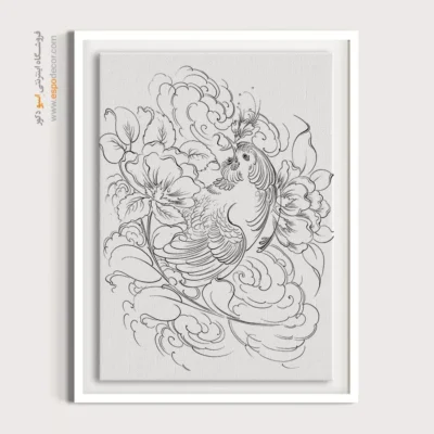 تابلو هنری خطی طرح سنتی - ترکیب – تابلو مینیاتور خطی - اسپو دکور