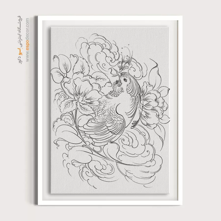 تابلو هنری خطی طرح سنتی - ترکیب – تابلو مینیاتور خطی - اسپو دکور