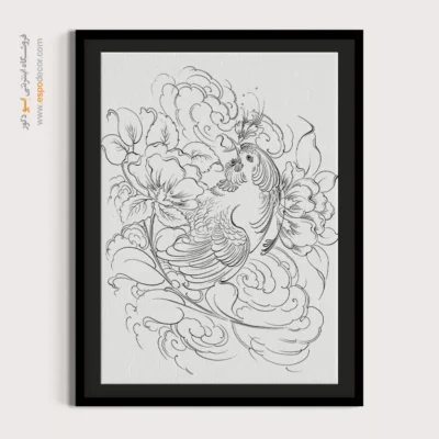 تابلو هنری خطی طرح سنتی - ترکیب – تابلو مینیاتور خطی - اسپو دکور