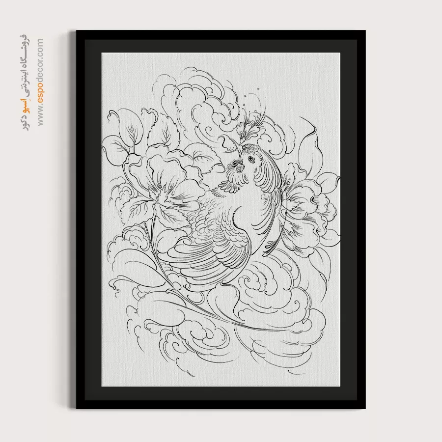 تابلو هنری خطی طرح سنتی - ترکیب – تابلو مینیاتور خطی - اسپو دکور