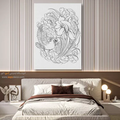 تابلو دکوراتیو خطی با سبک ایرانی - صباحت – تابلو مینیاتور خطی - اسپو دکور