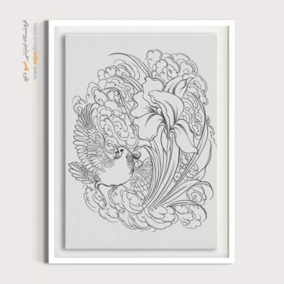 تابلو دکوراتیو خطی با سبک ایرانی - صباحت – تابلو مینیاتور خطی - اسپو دکور