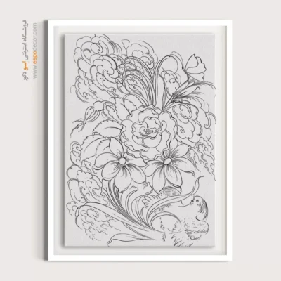 تابلو مینیاتور خطی با سبک ایرانی - فروزانه – تابلو مینیاتور خطی - اسپو دکور