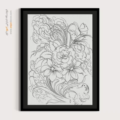 تابلو مینیاتور خطی با سبک ایرانی - فروزانه – تابلو مینیاتور خطی - اسپو دکور