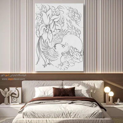 تابلو دکوراتیو خطی برای دکوراسیون داخلی - نورانه – تابلو مینیاتور خطی - اسپو دکور