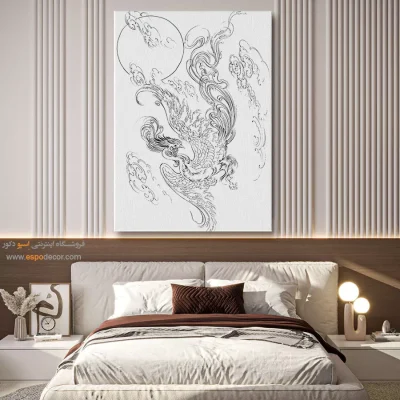 تابلو طراحی دستی دیواری هنری - فرش‌نگار – تابلو مینیاتور خطی - اسپو دکور