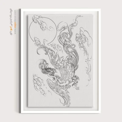 تابلو طراحی دستی دیواری هنری - فرش‌نگار – تابلو مینیاتور خطی - اسپو دکور