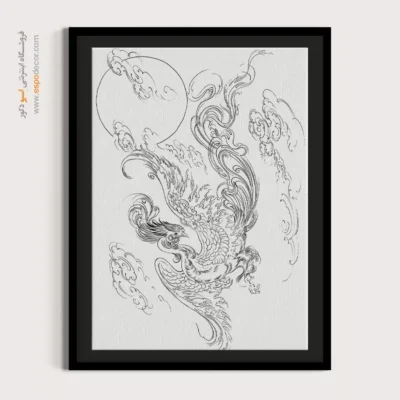 تابلو طراحی دستی دیواری هنری - فرش‌نگار – تابلو مینیاتور خطی - اسپو دکور