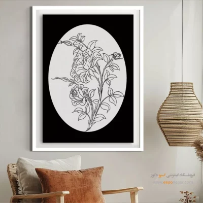 تابلو هنری خطی با طراحی ساده - نغمه‌ساز – تابلو مینیاتور خطی - اسپو دکور