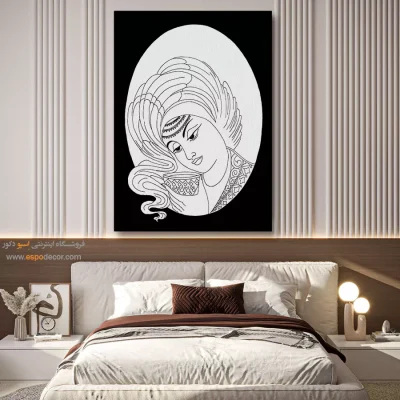 تابلو با طرح ایرانی برای اتاق خواب - شهرنگ – تابلو مینیاتور خطی - اسپو دکور