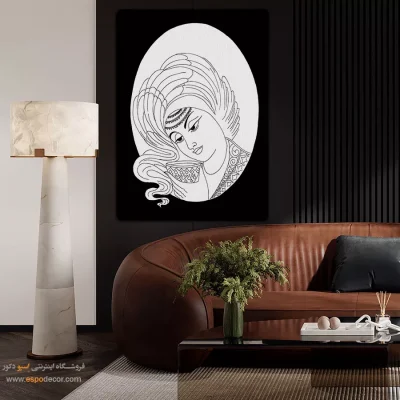 تابلو با طرح ایرانی برای اتاق خواب - شهرنگ – تابلو مینیاتور خطی - اسپو دکور