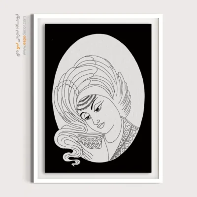 تابلو با طرح ایرانی برای اتاق خواب - شهرنگ – تابلو مینیاتور خطی - اسپو دکور