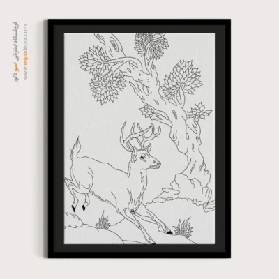 تابلو مینیاتور برای اتاق خواب - زرنگار – تابلو مینیاتور خطی - اسپو دکور