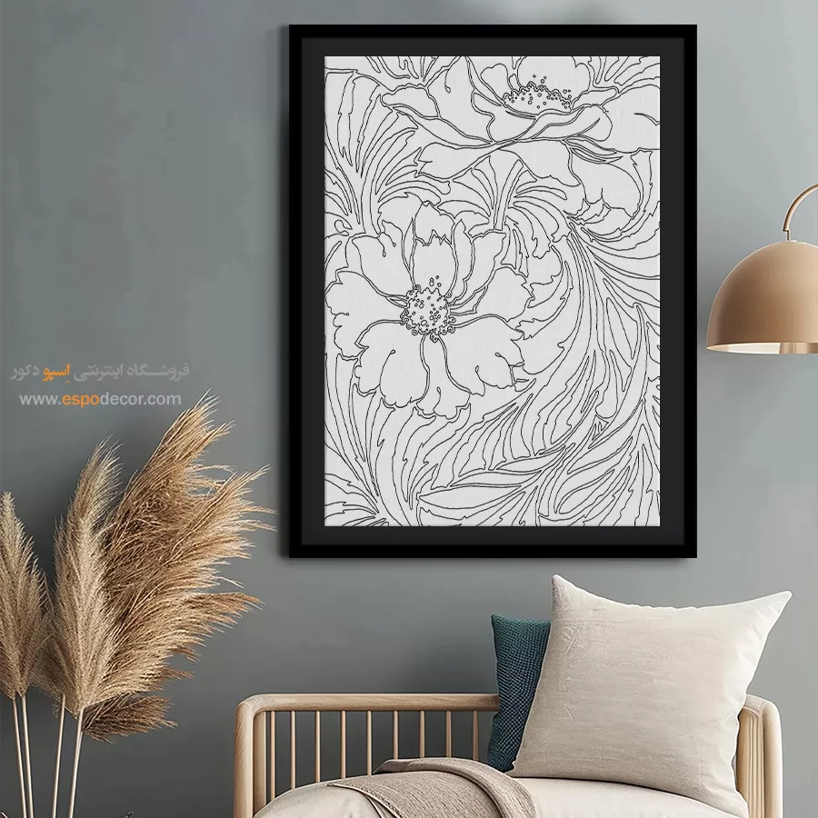 تابلو دکوراتیو خطی خاص و زیبا - سروشخط – تابلو مینیاتور خطی - اسپو دکور