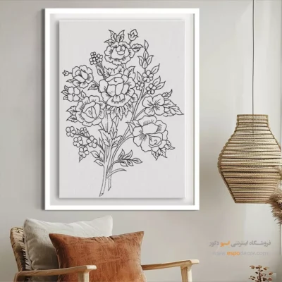 تابلو مینیاتور خطی دست‌ساز ایرانی - مهرنگ – تابلو مینیاتور خطی - اسپو دکور