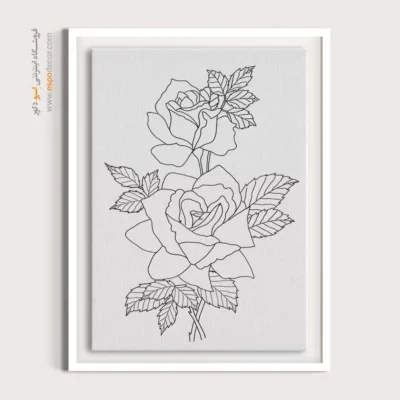 تابلو نقاشی سیاه و سفید با چاپ باکیفیت - زرینه – تابلو مینیاتور خطی - اسپو دکور